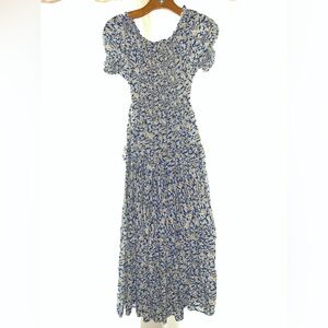 Floral Blue and White Maxi Dress